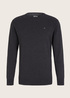 Meski Sweter Tom Tailor Simple Knitted Jumper Black Grey Melange - 1012819-10617