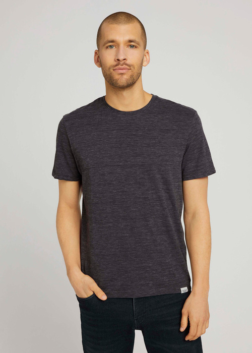 Tom Tailor Colorful Nep Tee - Tarmac Grey Nep Structure 1026065-28028