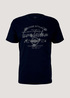 Tom Tailor Tshirt Placement Print Overdye Sky Captain Blue - 1029274-10668