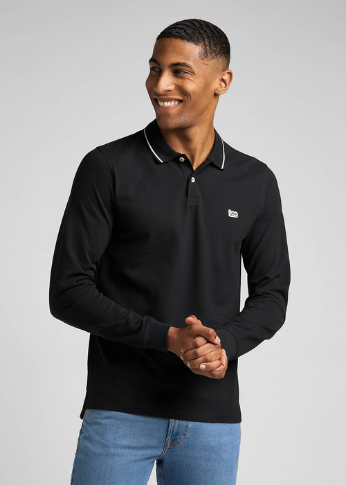 Lee Long Sleeve Pique Polo - Black L61VRL02 112322786