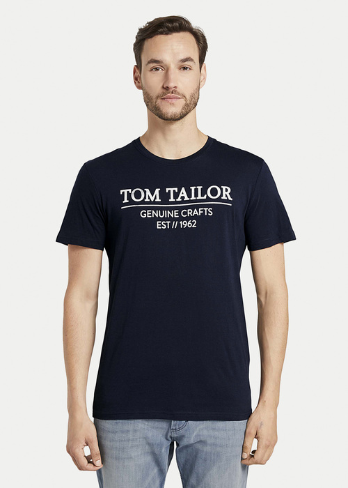 Tom Tailor T Shirt Logo Sky Captain Blue - 1021229-10668