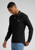 Meska Koszulka Polo Lee Long Sleeve Pique Polo Black - L61VRL02