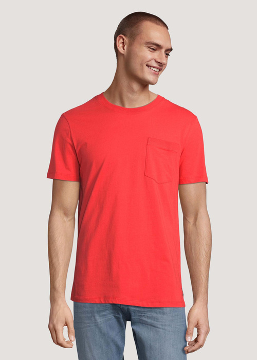 Tom Tailor Basic T Shirt With Pocket Blood Orange - 1026922-20013