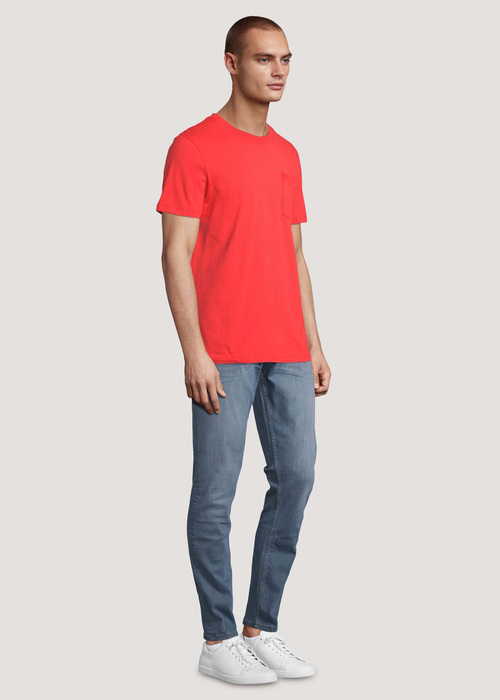 Tom Tailor® Basic T-shirt With Pocket - Blood Orange Size M