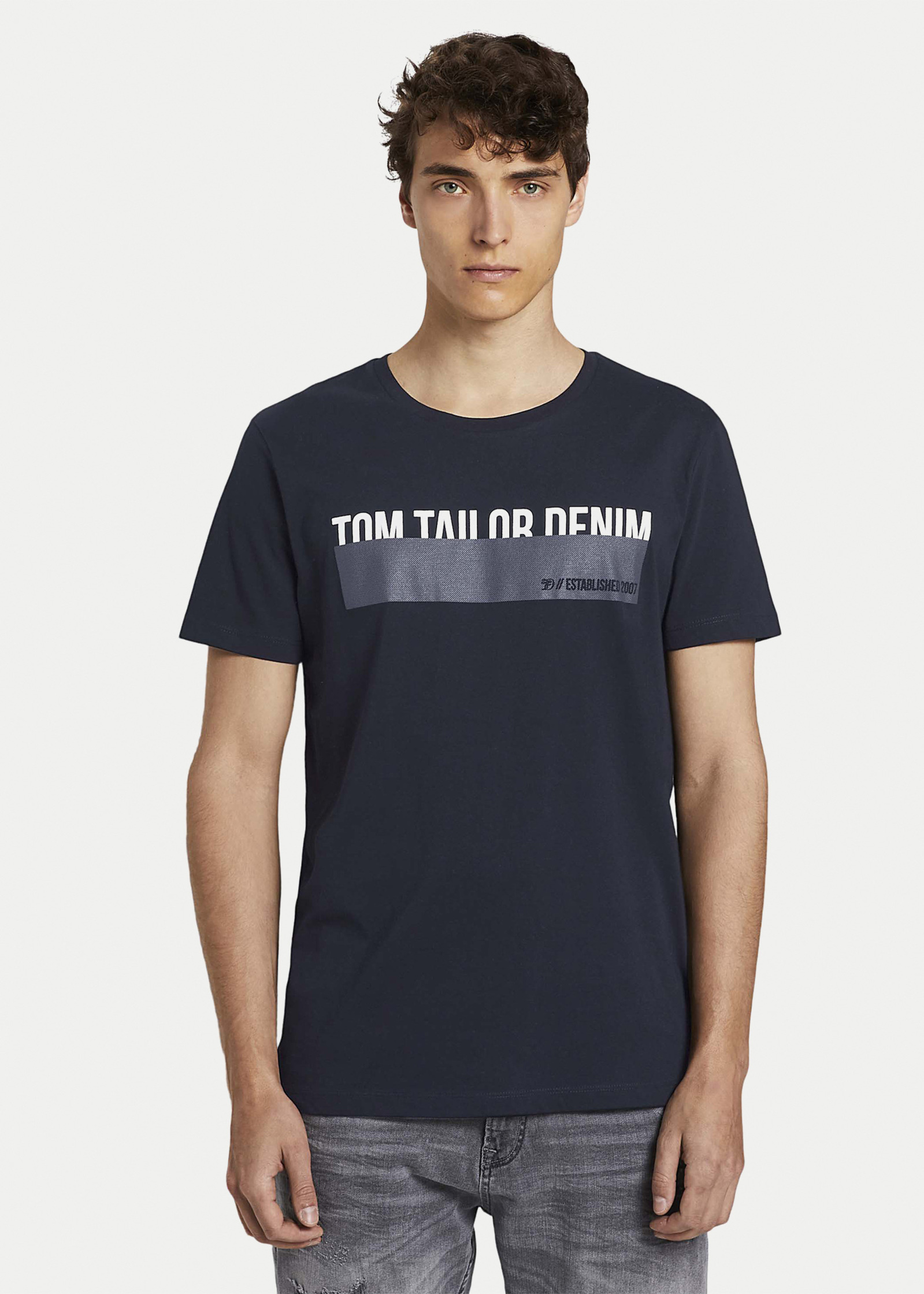 Deep - C-Neck Size Tee Black Tailor® Denim Tom S