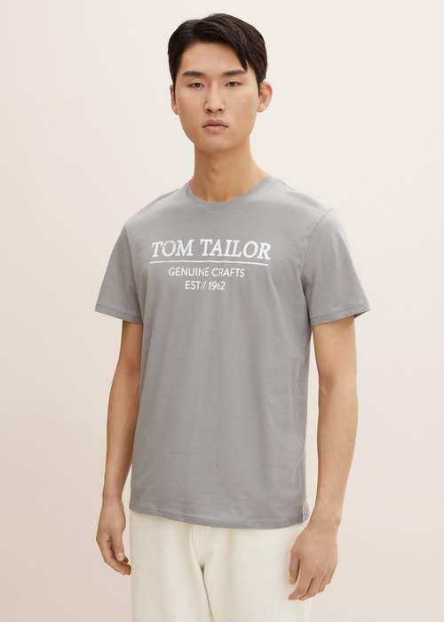 Tom Tailor Logo Tee Explicit Grey - 1021229-10921
