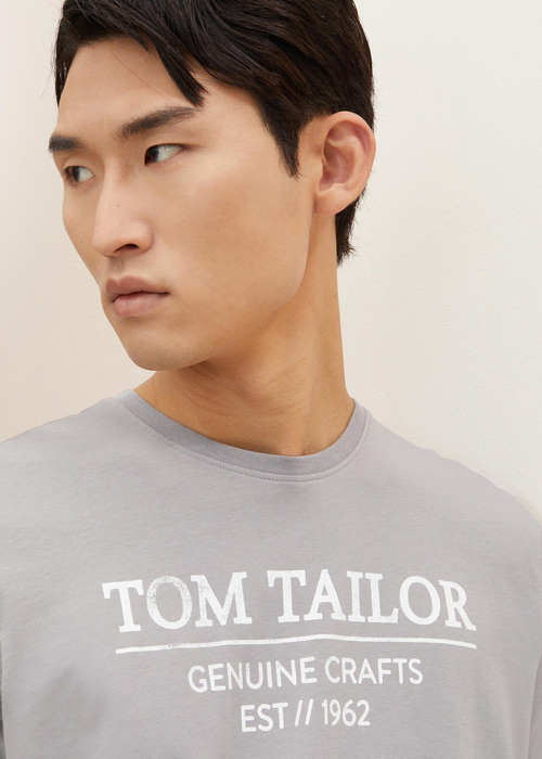 Tom Tailor Logo Tee Explicit Grey - 1021229-10921