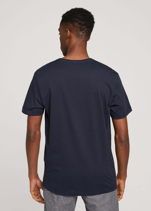 Tom Tailor T Shirt With Text Print Sky Captain Blue - 1029246-10668