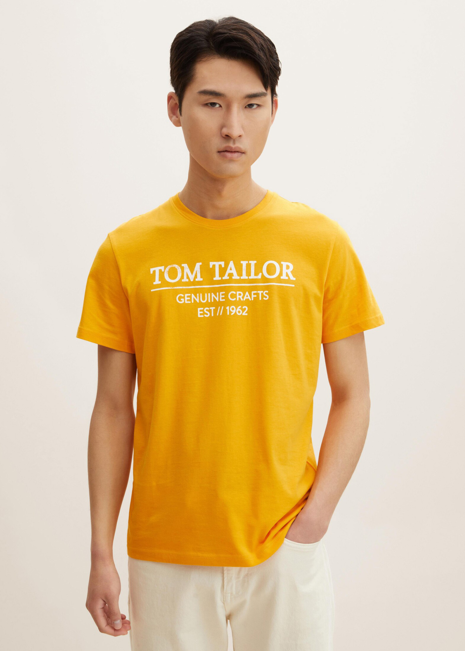 Tailor® Rozmiar XL eyelet Yellow Warm - Tom T-shirt embroidery with