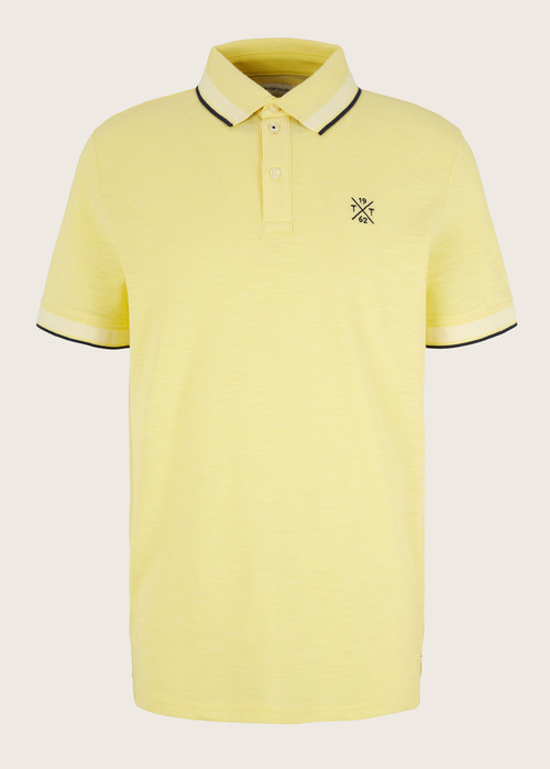 Meska Koszulka Polo Tom Tailor Piqu Polo Shirt Yellow Curd Streaky Two Tone - 1031601-29832