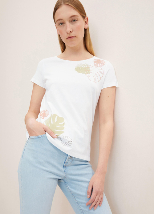 Tom Tailor Light T Shirt With Print Floral White - 1032138-10332