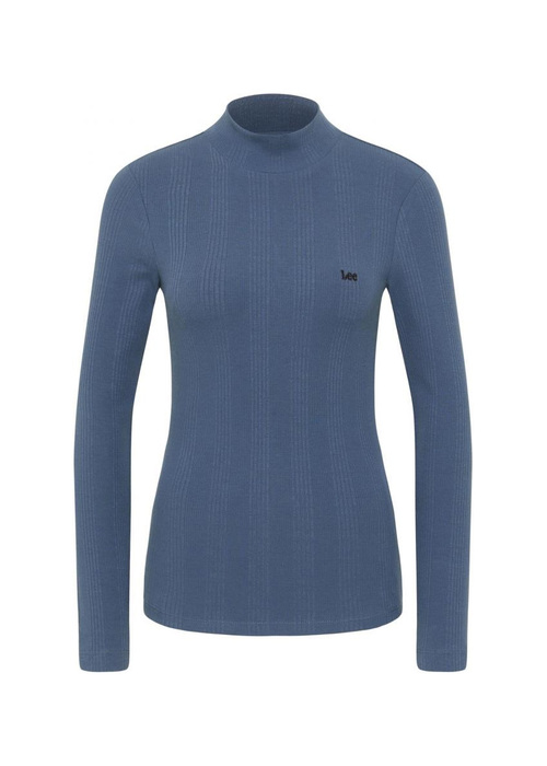 Damski Sweter Lee Ribbed Long Sleeve High Neck Deep Waters - L40HIBA62