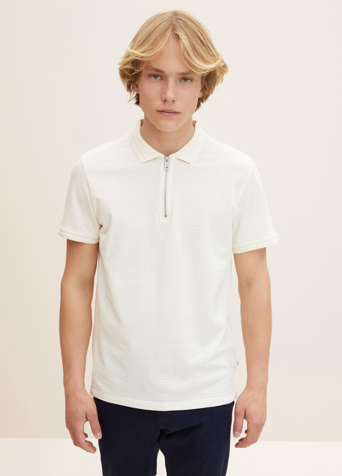 Tom Tailo Halfzip Polo Shirt - Vanila 1031655-29795