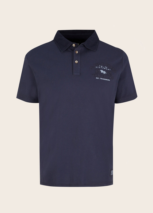 Tom Tailor Polo Shirt With Logo Embroidery Sky Captain Blue - 1032936-10668