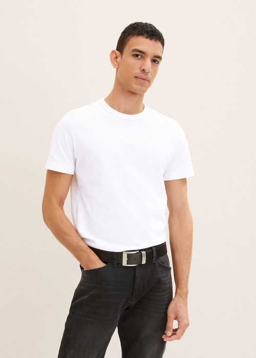 Tom Tailor Basic t-shirt with a logo print - White 1035552-20000 