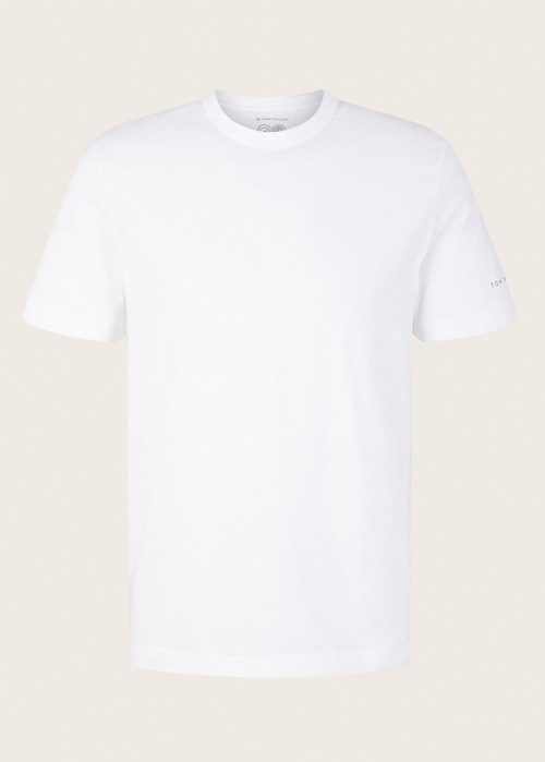 Tom Tailor Basic T Shirt With A Logo Print White - 1035552-20000