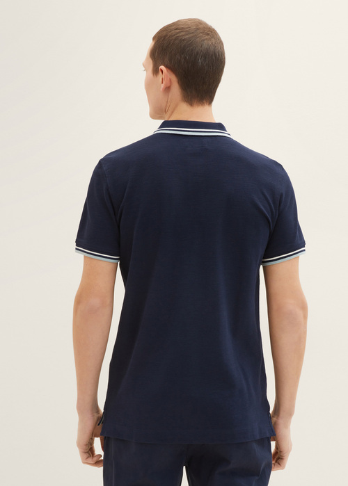 Mska Koszulka Polo Tom Tailor Polo Shirt With Logo Embroidery Sky Captain Blue - 1035571-10668