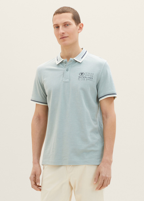 Tom Tailor Polo shirt with logo embroidery - Ocean 1035571-28129