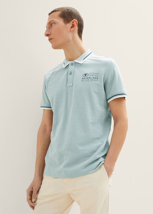 Mska Koszulka Polo Tom Tailor Polo Shirt With Logo Embroidery Ocean - 1035571-28129