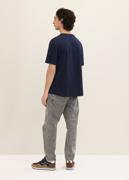 Meski T Shirt Tom Tailor T Shirt Sign Sky Captain Blue - 1035589-10668