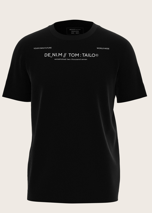 Meski T Shirt Denim Tom Tailor Tshirt Black - 1035581-29999