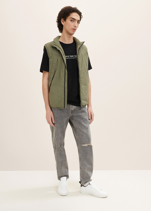 Meski T Shirt Denim Tom Tailor Tshirt Black - 1035581-29999