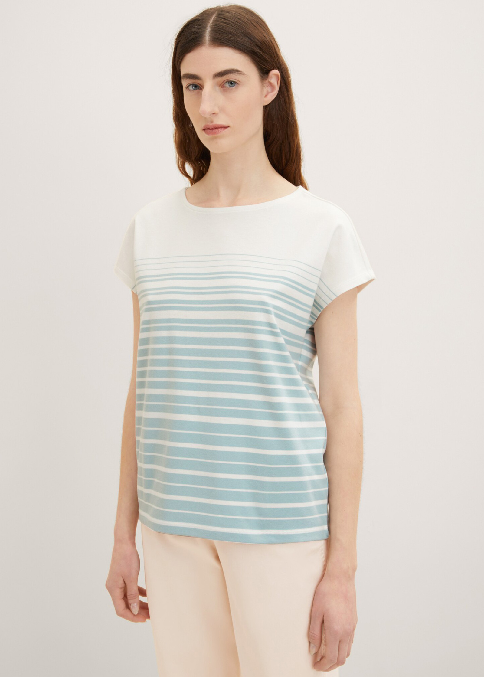 Tom Tailor Tshirt Blue Gradient Stripe - 1035480-31328 Size L