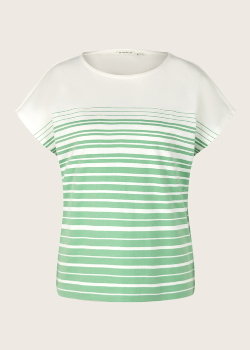 Damski T Shirt Tom Tailor Tshirt Green Gradient Stripe - 1035480-31329