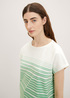 Damski T Shirt Tom Tailor Tshirt Green Gradient Stripe - 1035480-31329
