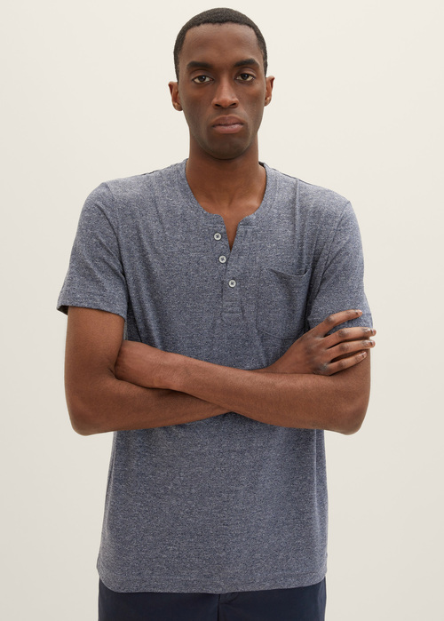 Tom Tailor Tshirt - Navy Grindle Structure 1035634-19932