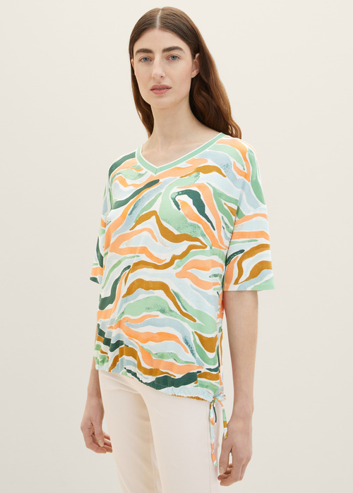 Tom Tailor T Shirt With A Print Off White - 1038045-10332 Size L