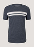 Meski T Shirt Denim Tom Tailor T Shirt With A Logo Print Sky Captain Blue Non Solid - 1029965-13684