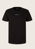 Meski T Shirt Denim Tom Tailor T Shirt With A Logo Print Black - 1032335-29999