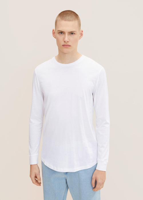 Denim Tom Tailor Basic Long-sleeved Shirt - White 1033022-20000
