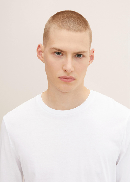 Mska Koszulka Z Dugim Rkawem Denim Tom Tailor Basic Long Sleeved Shirt White - 1033022-20000