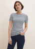 Tom Tailor Slim Fit T Shirt With Stripes Navy White Stripe - 1030941-25924