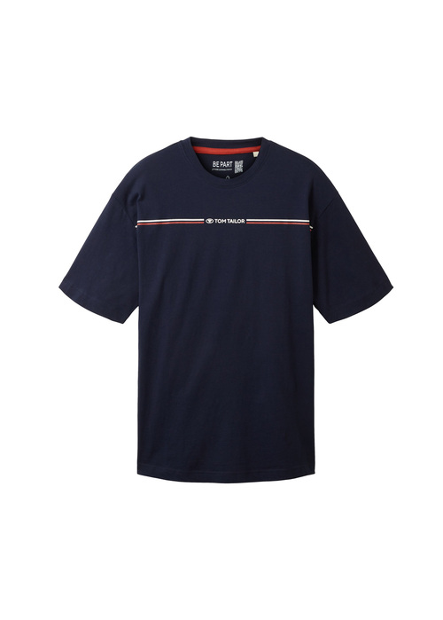 Tom Tailor T Shirt With A Print Navy - 1037803-10668
