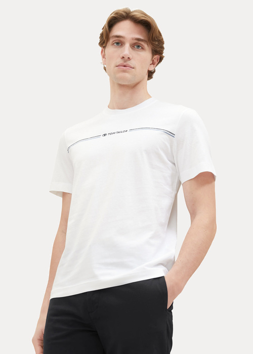 Tom Tailor T Shirt With A Print White - 1037803-20000