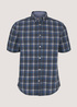 Meska Koszula Materialowe Tom Tailor Regular Space Dye Check Navy Space Yarn Check - 1026212-26399