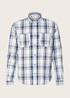 Tom Tailor 2 Pocket Shirt Off White Indigo Check - 1034888-31174