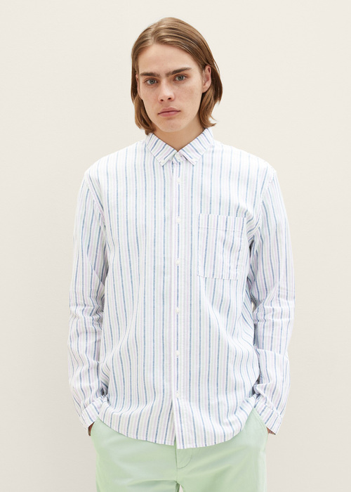 Denim Tom Tailor Shirt - Multicolor Small Stripe 1034922-31159