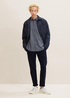 Mska Koszula Materiaowe Denim Tom Tailor Slim Fit Shirt With A Print Pattern Navy Scratched Check Print - 1032370-30273