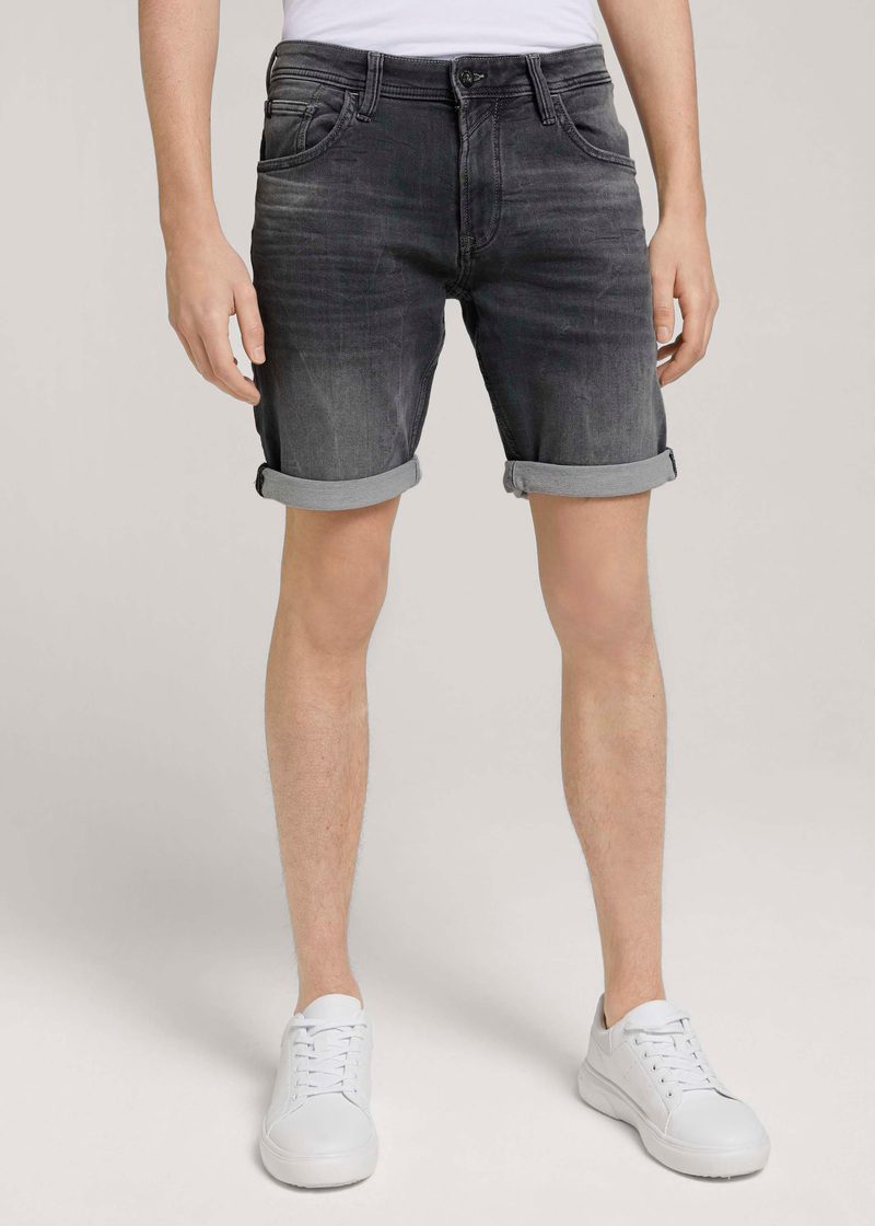 Tom Tailor® Regular Denim Shorts - Used Mid Stone Grey Denim Size XL | Straight-Fit Jeans