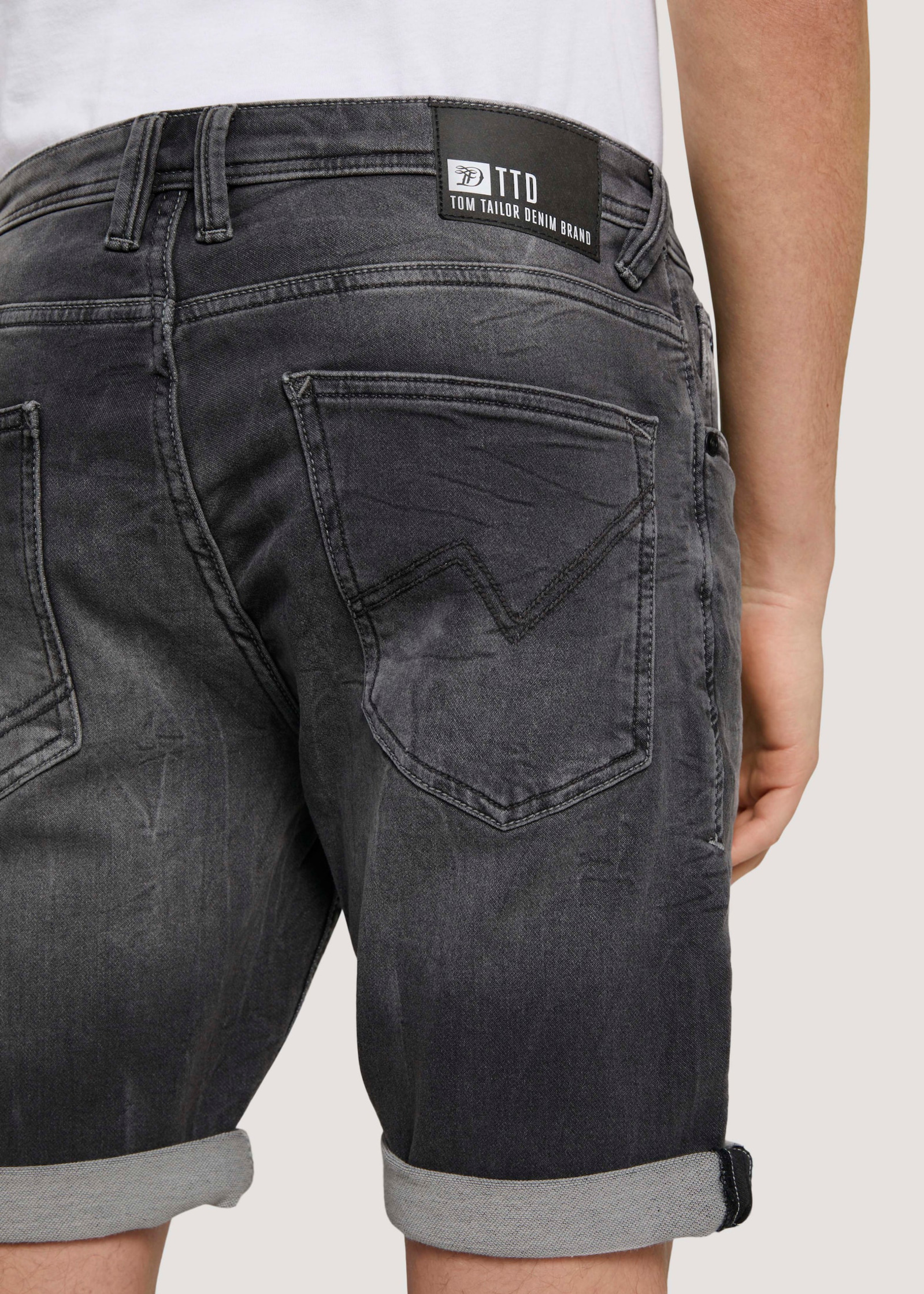 Tom Tailor® Regular Denim Shorts - Used Mid Stone Grey Denim Size XL