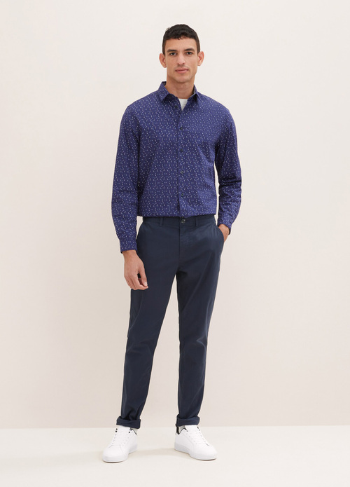 Meskie Spodnie Materialowe Tom Tailor Washed Slim Chinos Sky Captain - 1035046-10668