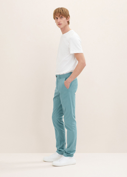 Mskie Spodnie Materiaowe Tom Tailor Washed Slim Chinos Deep British Green - 1035046-30105