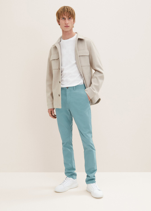 Mskie Spodnie Materiaowe Tom Tailor Washed Slim Chinos Deep British Green - 1035046-30105