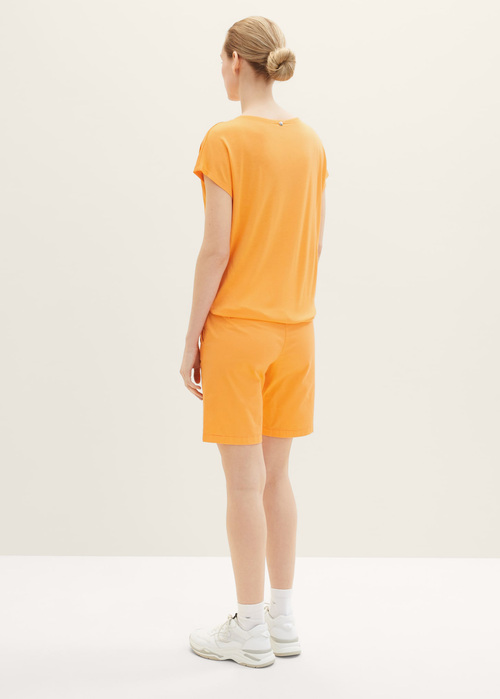 Damskie Szorty Materiaowe Tom Tailor Bermida Bright Mango Orange - 1035499-29751