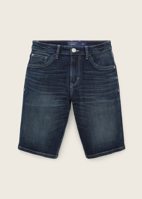 Tom Tailor Denim Shorts Used Dark Stone Blue Denim - 1035654-10120