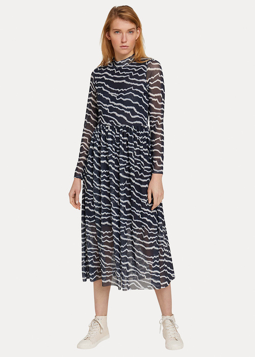 Denim Tom Tailor Dress - Navy Structure Print 1031008-28945